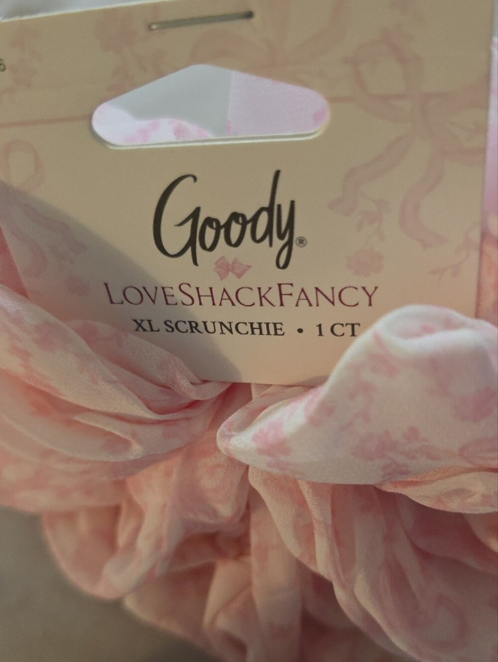 LoveShackFancy Pink Floral Sleep Mask & Matching Hair Accessories Set - Picture 3 of 6